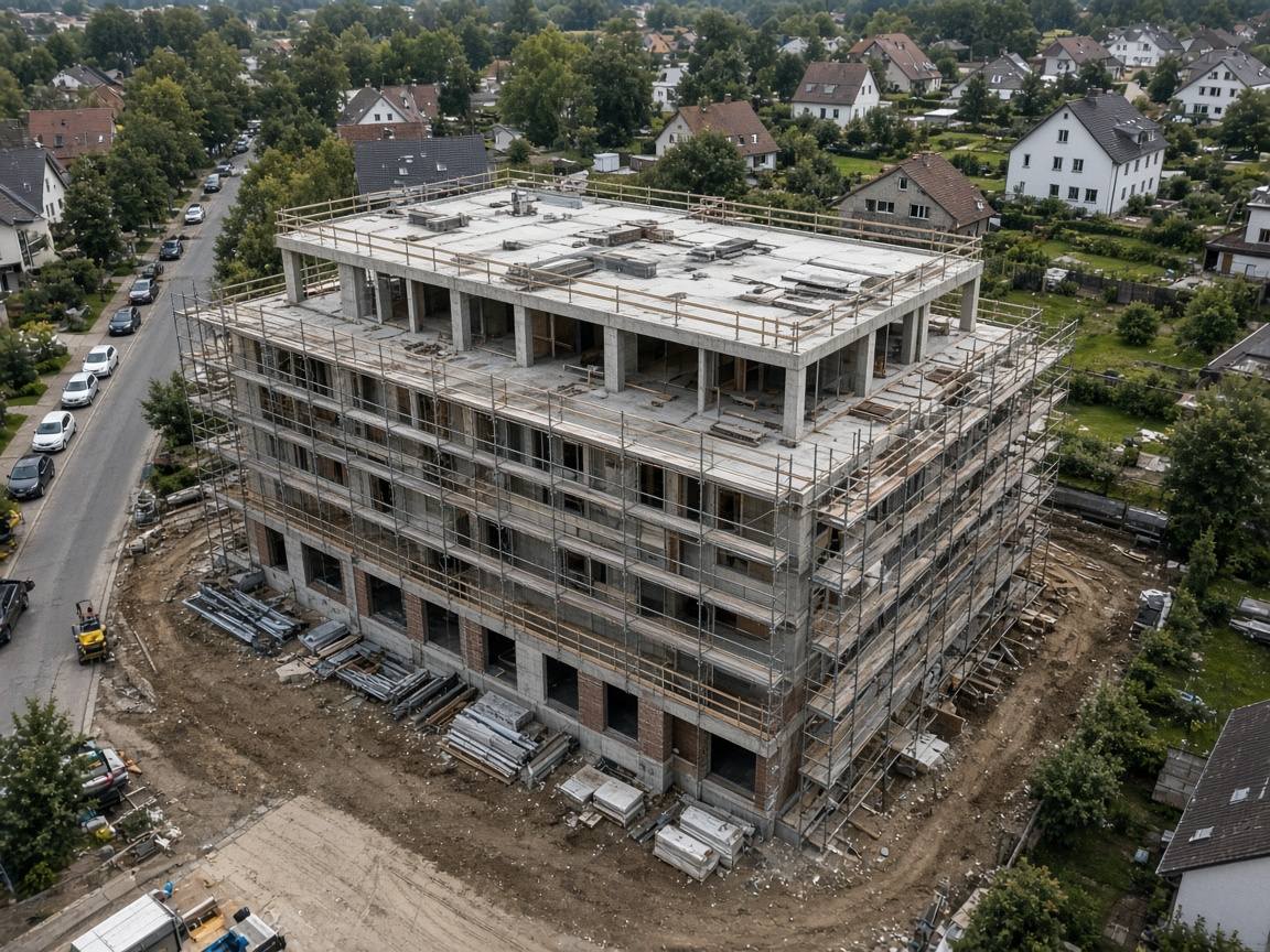 Baustellendokumentation mit Drohnenaufnahmen